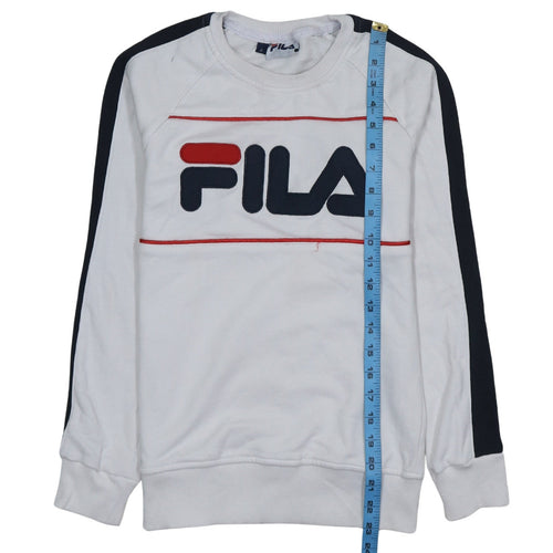 Fila Womens White Small Logo Pullover Sweatshirt