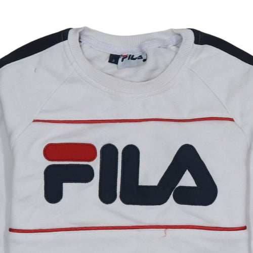 Fila Womens White Small Logo Pullover Sweatshirt