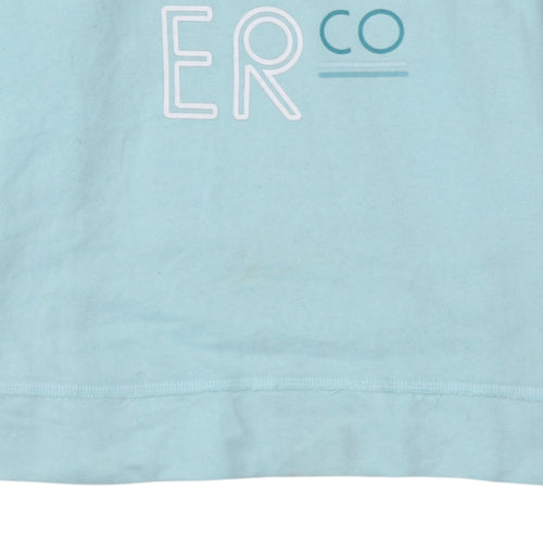Hollister Womens Blue Pullover Hoodie L Cotton Blend Logo Print