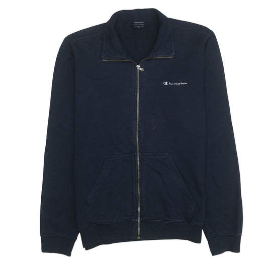 Champion Men's Blue Full Zip Collared Sweatshirt Size L