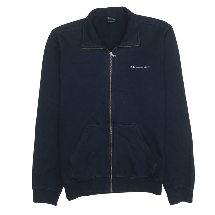 Champion Men's Blue Full Zip Collared Sweatshirt Size L
