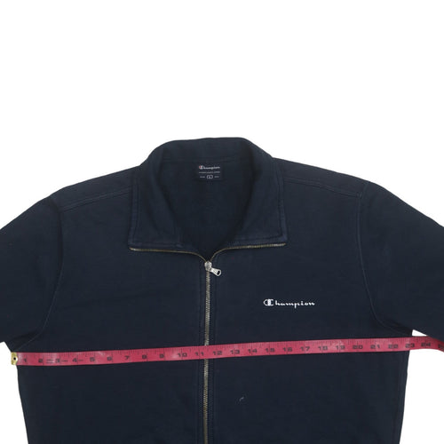 Champion Men's Blue Full Zip Collared Sweatshirt Size L