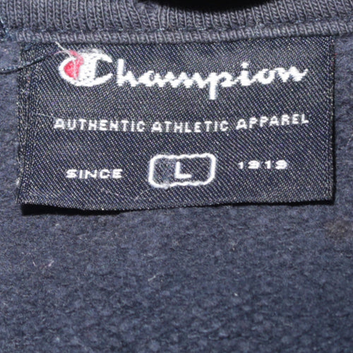 Champion Men's Blue Full Zip Collared Sweatshirt Size L