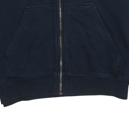 Champion Men's Blue Full Zip Collared Sweatshirt Size L