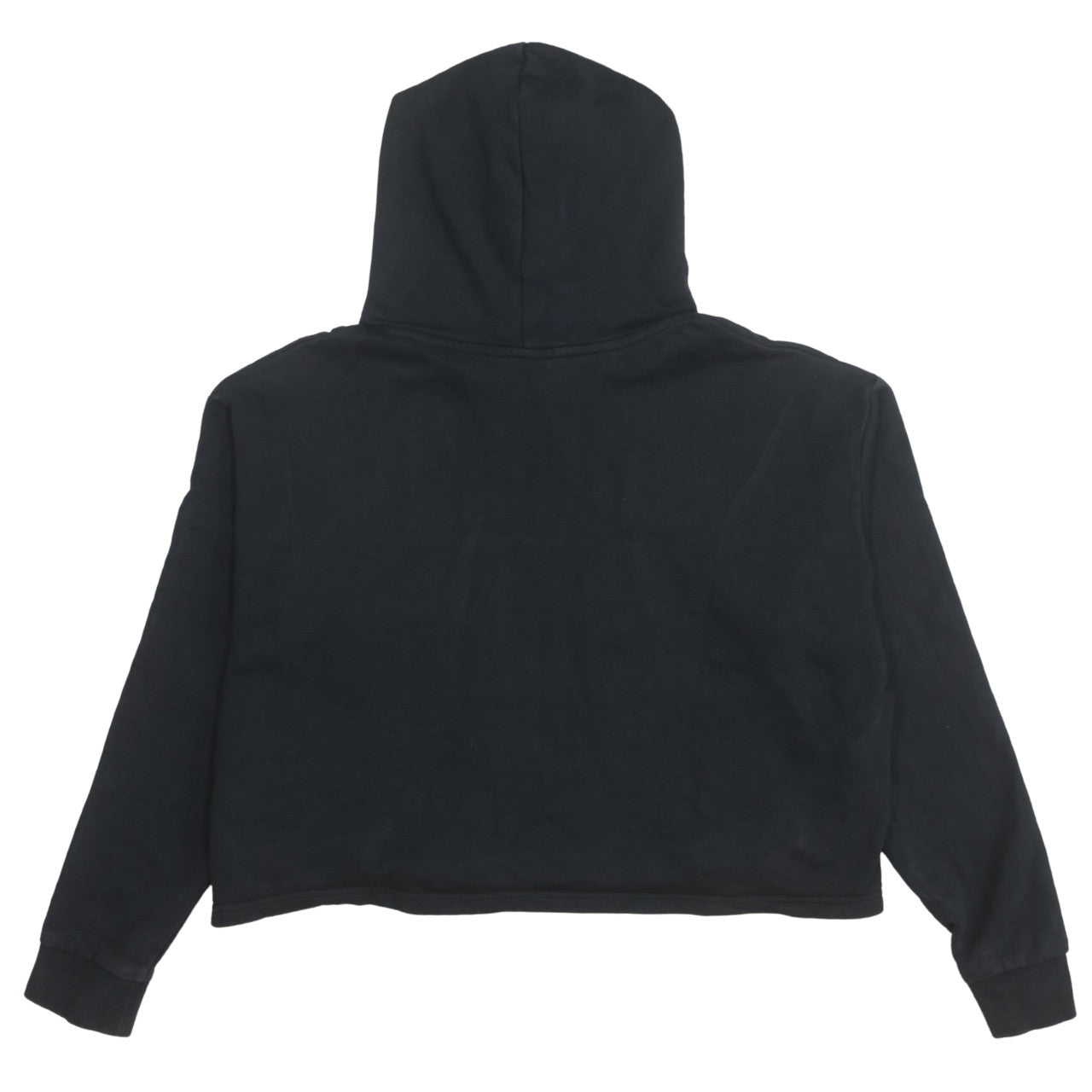 Puma Womens Black Cropped Hoodie L Long Sleeve Pullover Casual Sportswear