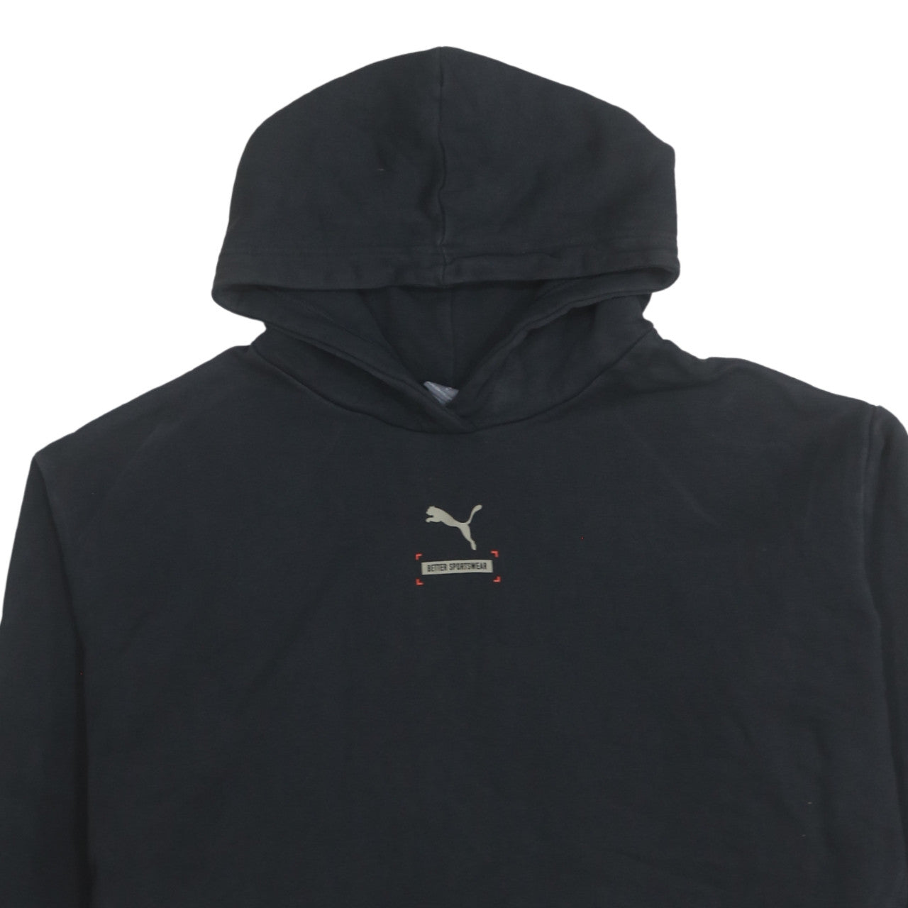 Puma Womens Black Cropped Hoodie L Long Sleeve Pullover Casual Sportswear