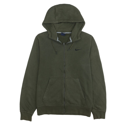 Nike Men's Green Full Zip Hoodie L Regular Fit Fleece Sweatshirt