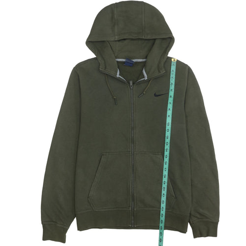 Nike Men's Green Full Zip Hoodie L Regular Fit Fleece Sweatshirt