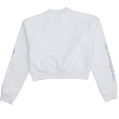 Champion Womens White XS Pullover Sweatshirt with Logo Print