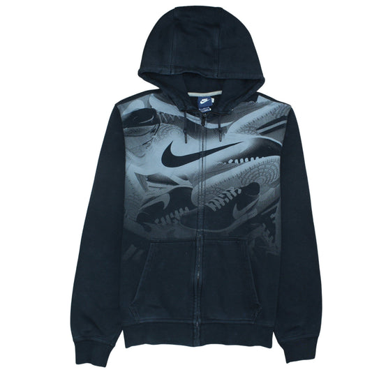 Nike Men's Black Full Zip Graphic Hoodie Size M