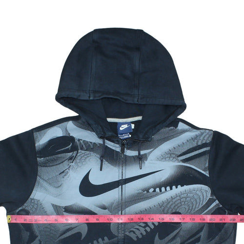 Nike Men's Black Full Zip Graphic Hoodie Size M