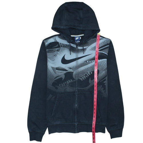 Nike Men's Black Full Zip Graphic Hoodie Size M