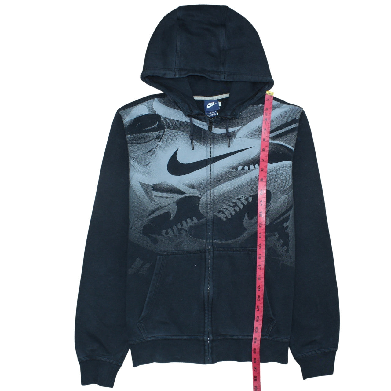 Nike Men's Black Full Zip Graphic Hoodie Size M