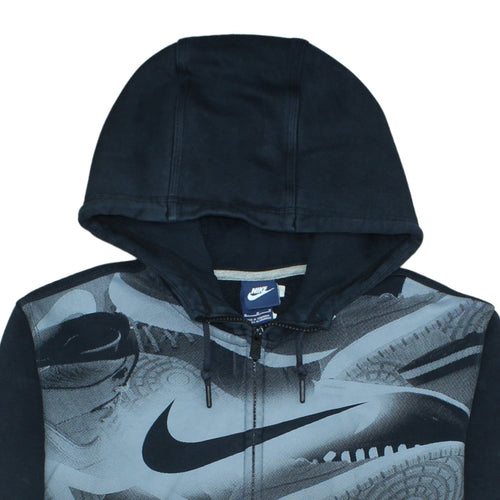 Nike Men's Black Full Zip Graphic Hoodie Size M