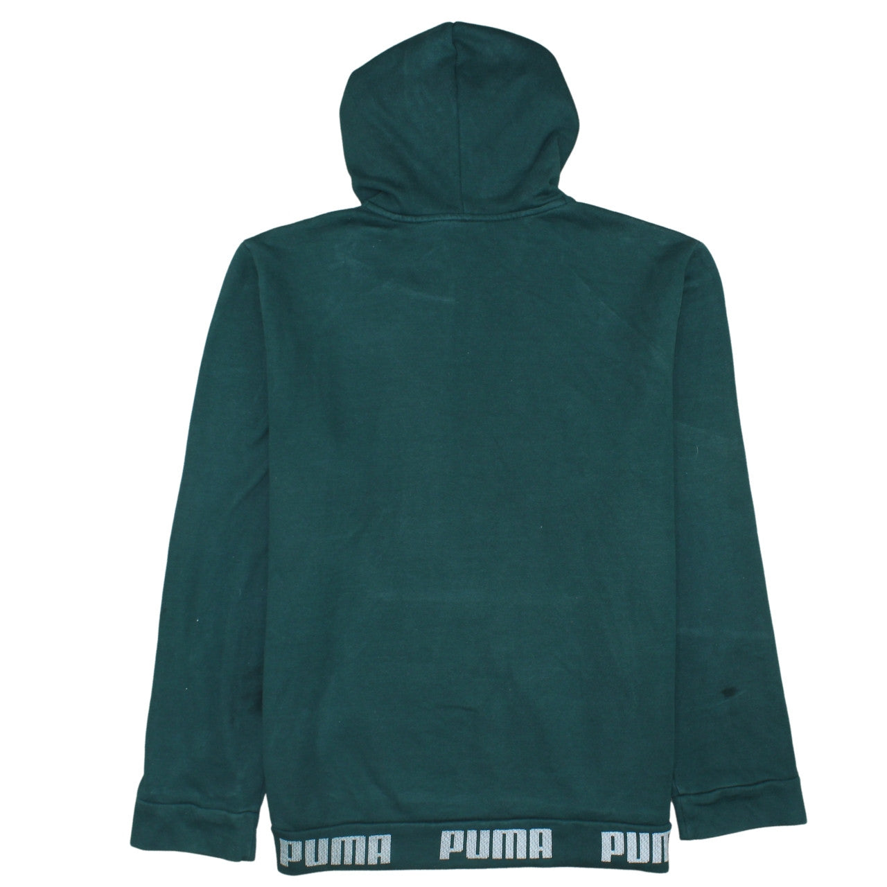 Puma Women's Green Pullover Hoodie Size L Logo Print Casual Sweatshirt