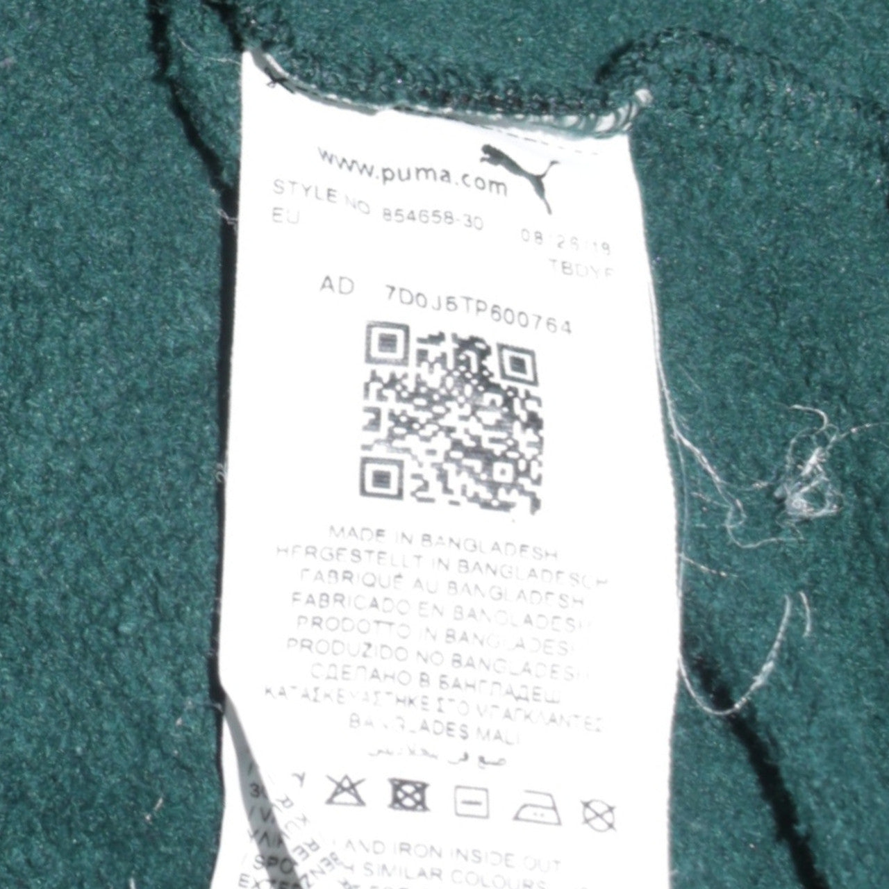 Puma Women's Green Pullover Hoodie Size L Logo Print Casual Sweatshirt