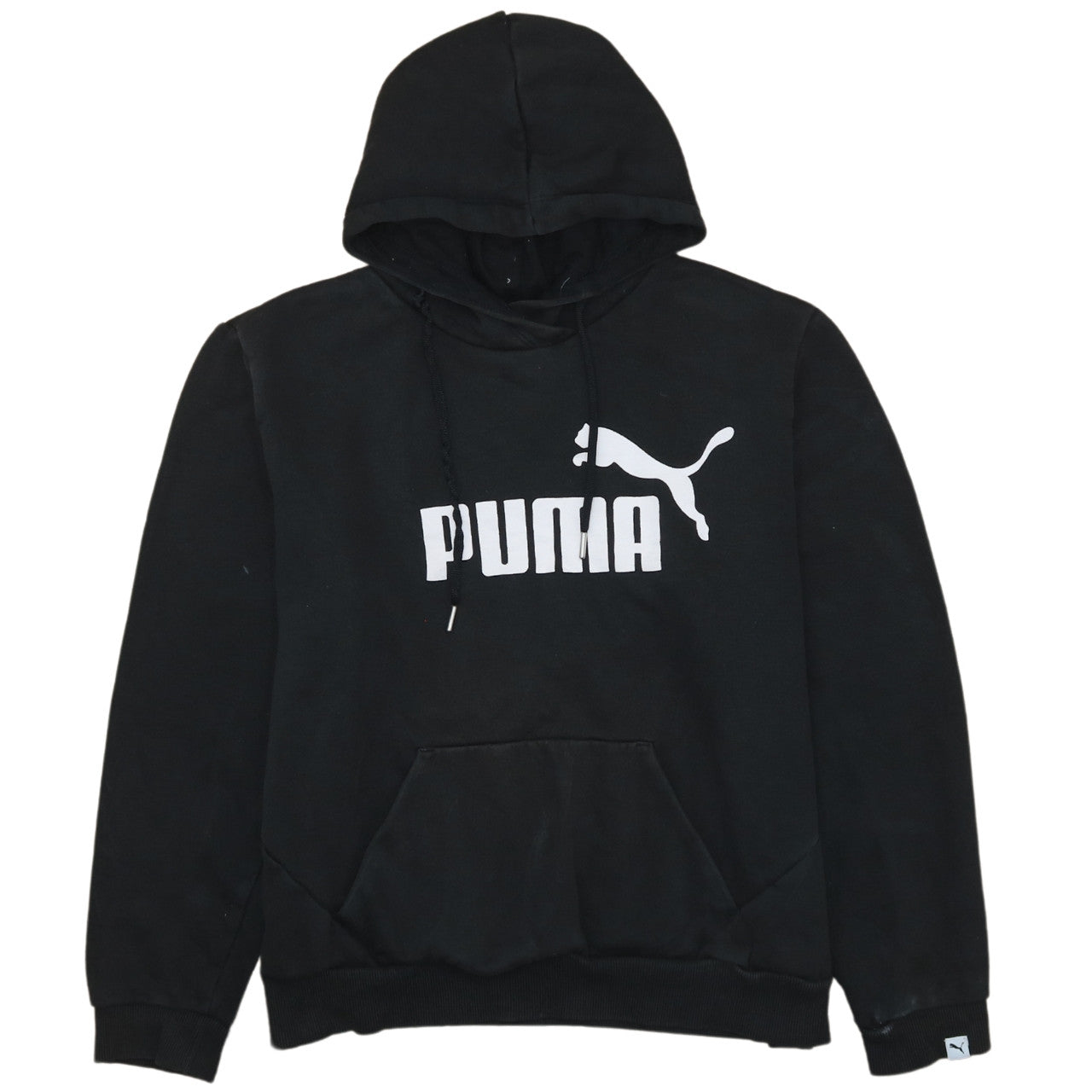 Puma Womens Black Pullover Hoodie Size 18 Logo Graphic Sweatshirt
