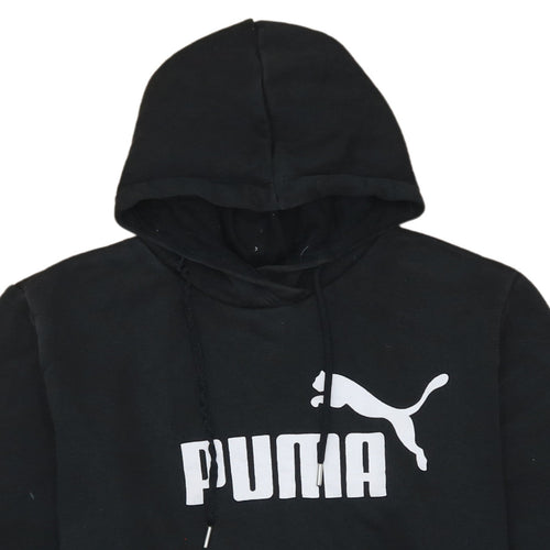 Puma Womens Black Pullover Hoodie Size 18 Logo Graphic Sweatshirt