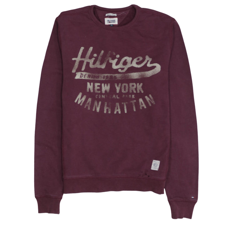 Tommy Hilfiger Men's Brown Logo Sweatshirt M Crew Neck Pullover