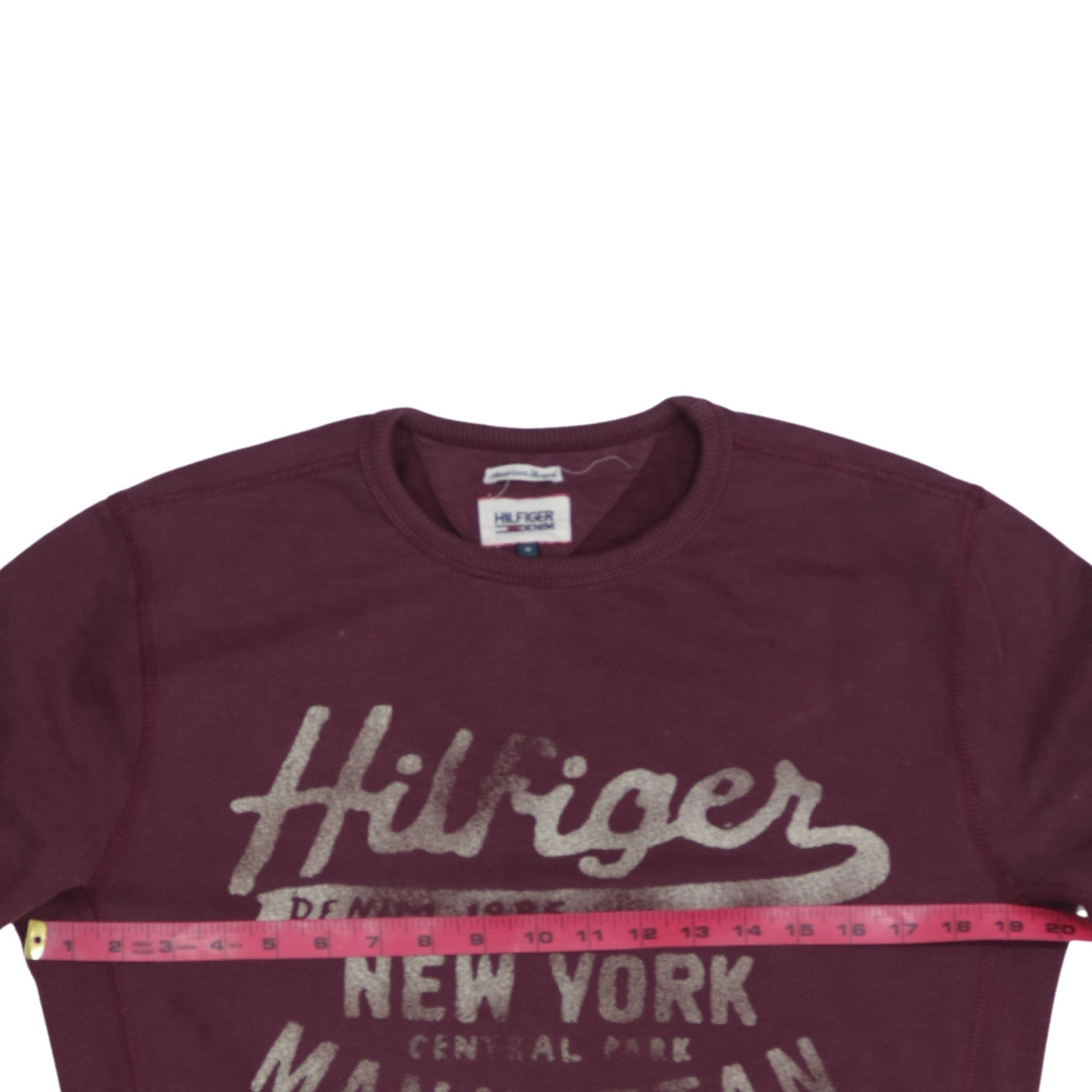 Tommy Hilfiger Men's Brown Logo Sweatshirt M Crew Neck Pullover