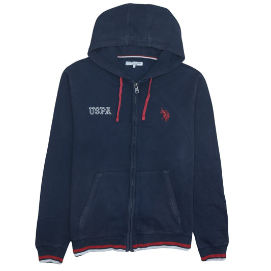 U.S. Polo Assn. Men's Blue Full Zip Hoodie Size L Embroidered Logo