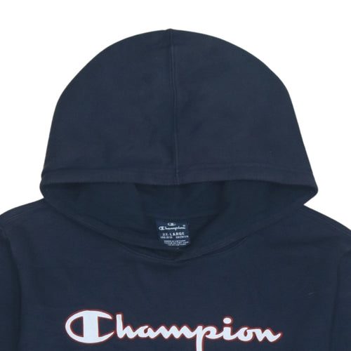 Champion Boys Blue Pullover Hoodie 15-16 Years Logo Fleece Sweatshirt