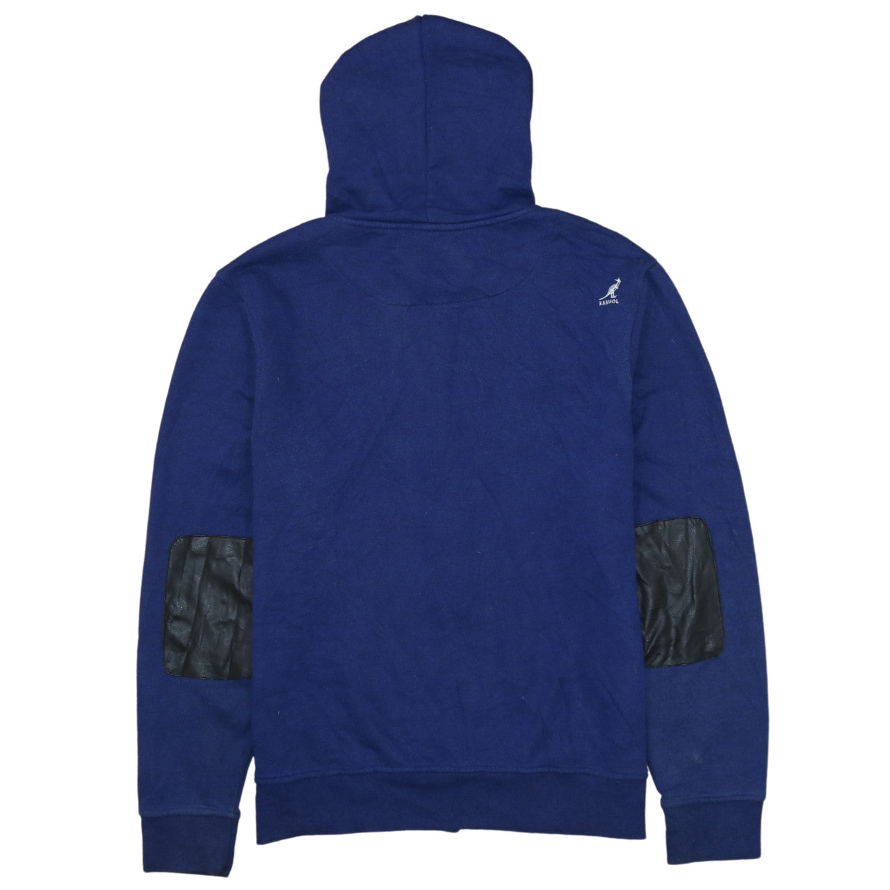 Kangol Men's Blue Full Zip Hoodie Medium Logo Fleece Sweatshirt