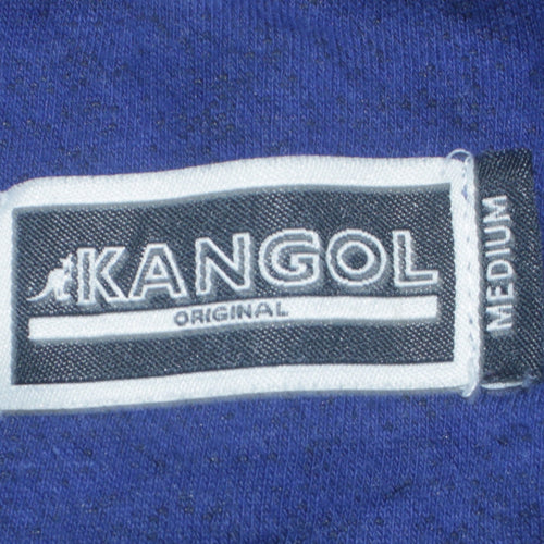 Kangol Men's Blue Full Zip Hoodie Medium Logo Fleece Sweatshirt