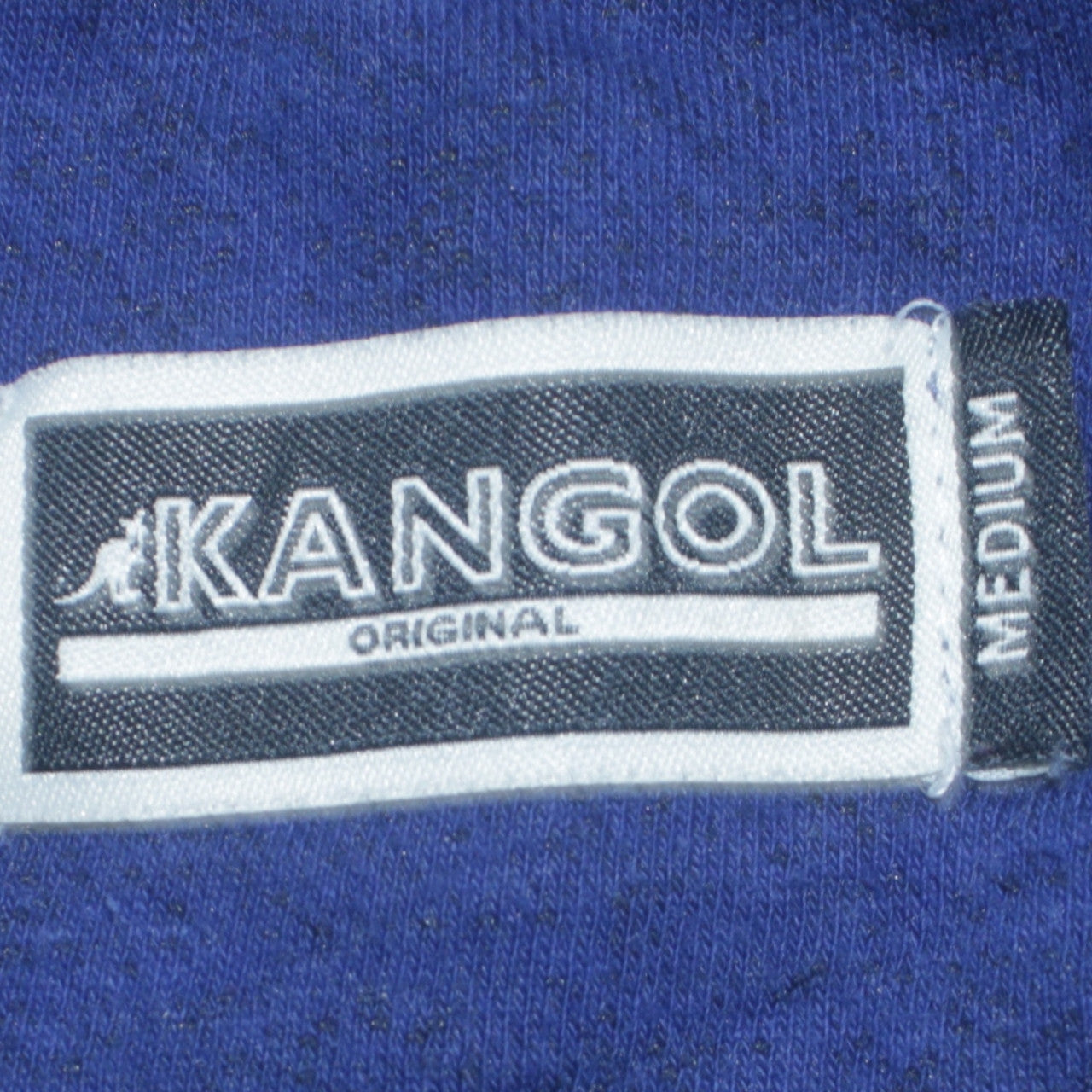 Kangol Men's Blue Full Zip Hoodie Medium Logo Fleece Sweatshirt