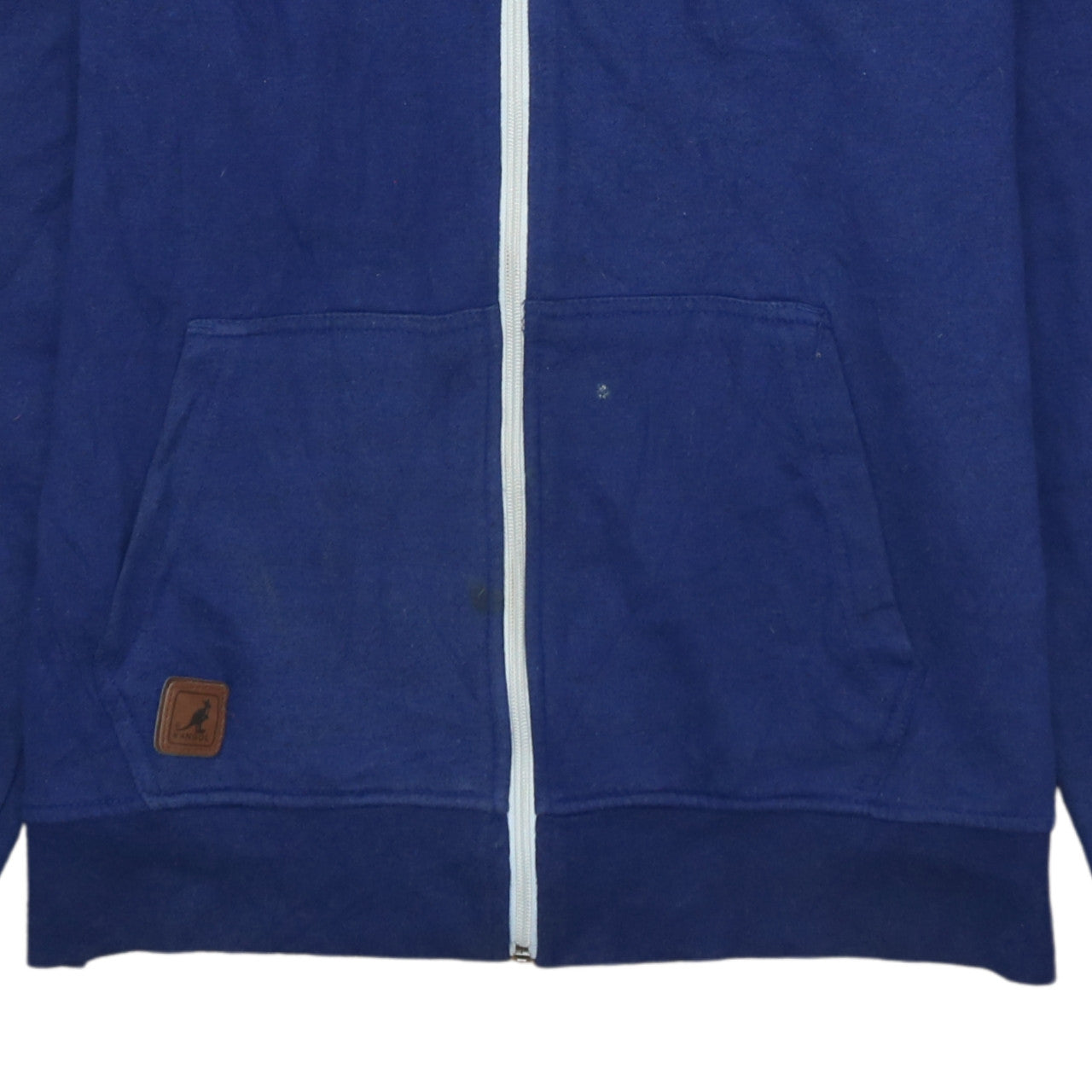 Kangol Men's Blue Full Zip Hoodie Medium Logo Fleece Sweatshirt