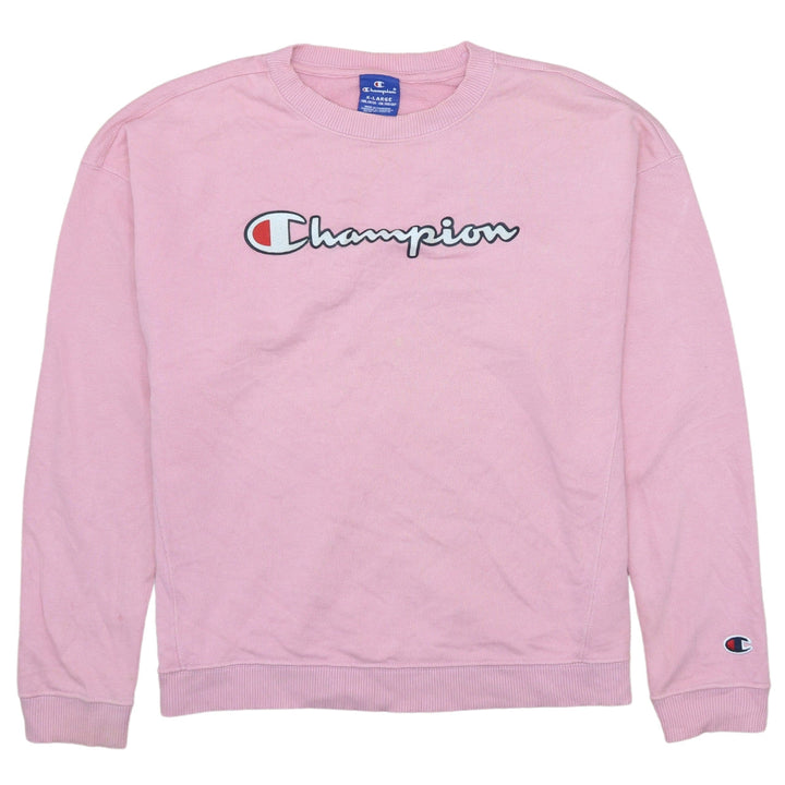 Champion Girls Pink Pullover Crew Neck Logo Sweatshirt 13-14 Years