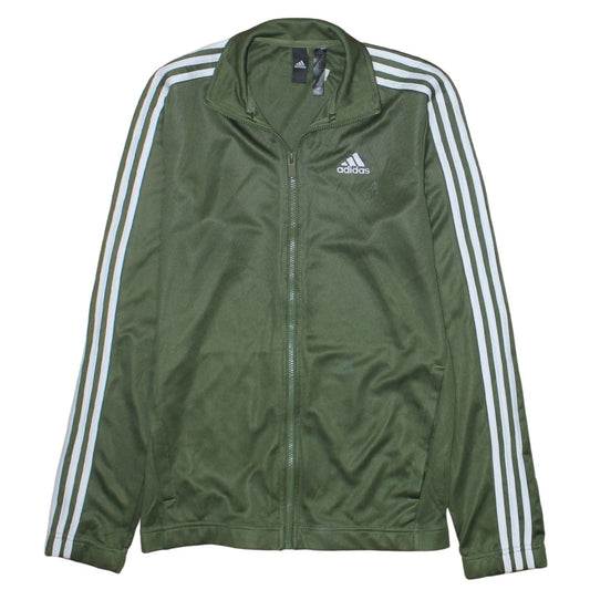 Adidas Men's Green Full Zip Track Jacket Size L AEROREADY Polyester