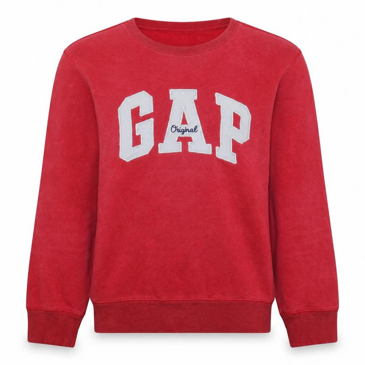 Gap Women Red Crew Neck Pullover Sweatshirt Size S Cotton Blend