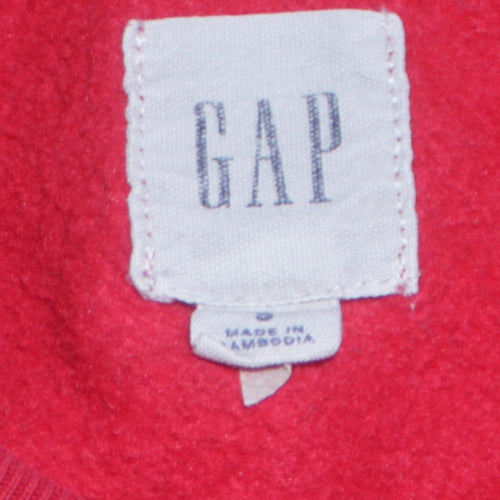 GAP Women Red Crew Neck Pullover Sweatshirt Size S Cotton Blend