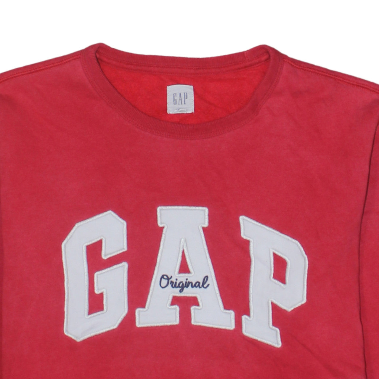 GAP Women Red Crew Neck Pullover Sweatshirt Size S Cotton Blend