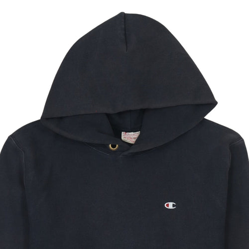Champion Mens Black Reverse Weave Pullover Hoodie Large Cotton