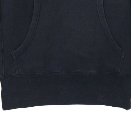 Champion Mens Black Reverse Weave Pullover Hoodie Large Cotton