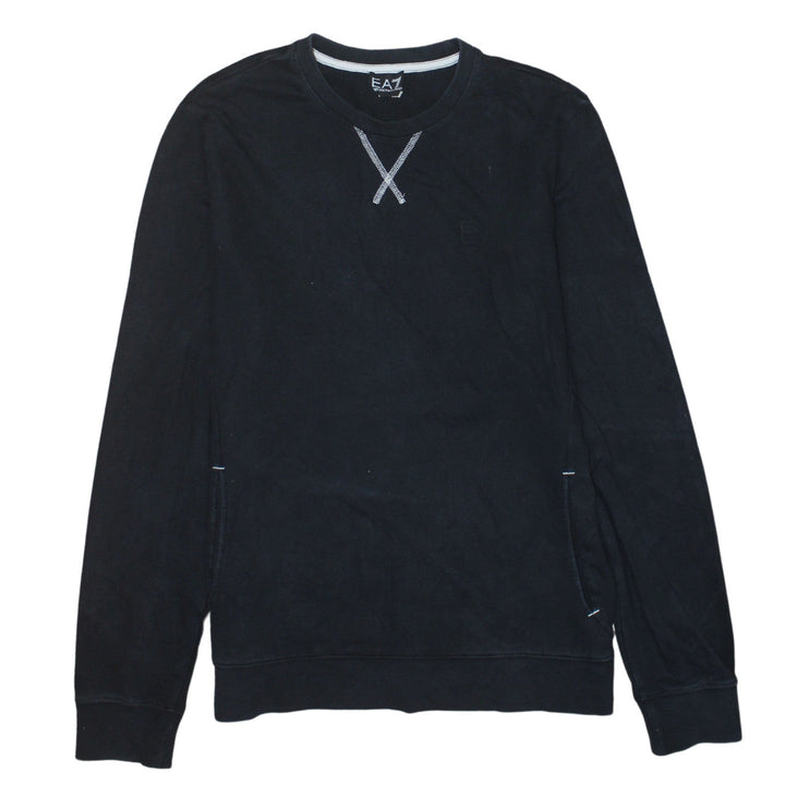 Emporio Armani EA7 Men's Black Cotton Pullover Sweatshirt L