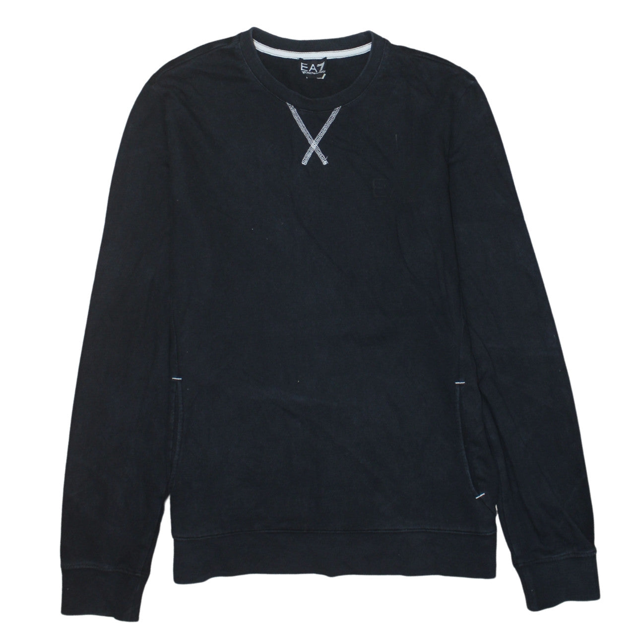 Emporio Armani EA7 Men's Black Cotton Pullover Sweatshirt L