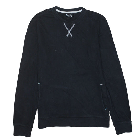 Emporio Armani EA7 Men's Black Cotton Pullover Sweatshirt L