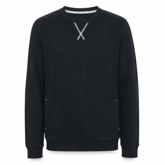 Front view of Emporio Armani EA7 Men's Black Cotton Pullover Sweatshirt L