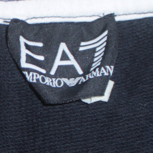 Emporio Armani EA7 Men's Black Cotton Pullover Sweatshirt L