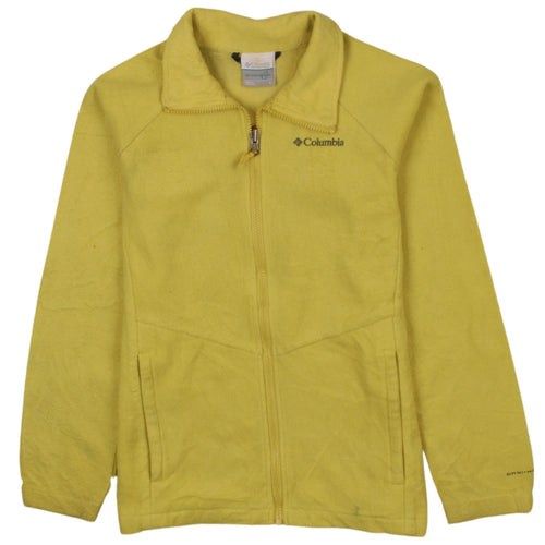Columbia Women’s Yellow Full Zip Fleece Jacket L Lightweight Outdoor