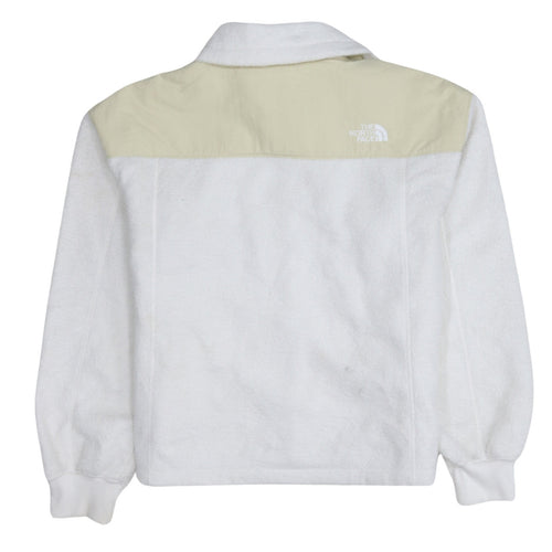 The North Face Women White Full Zip Fleece Jacket M Lined Pockets