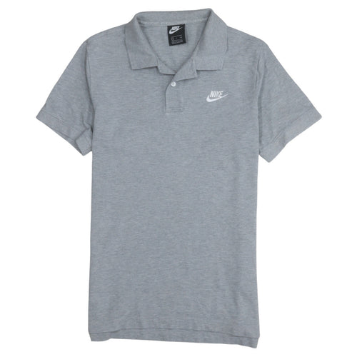 Nike Men's Grey Cotton Short Sleeve Polo Shirt Size S