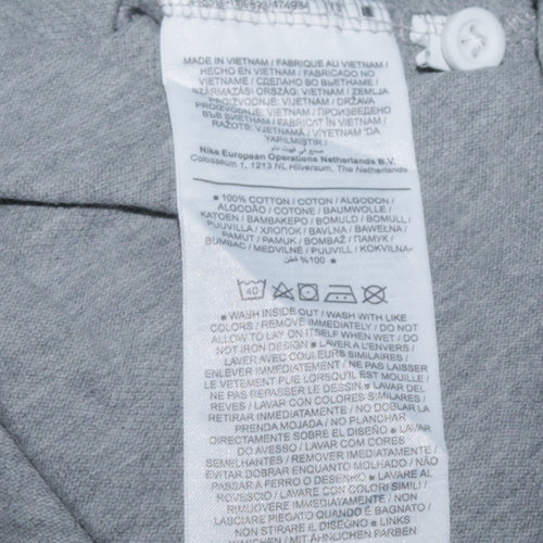 Nike Men's Grey Cotton Short Sleeve Polo Shirt Size S