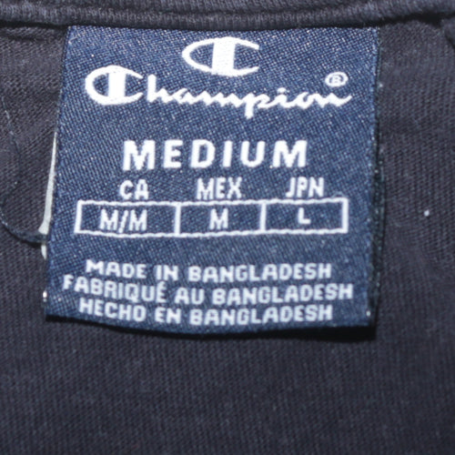 Champion Men's Black Medium Graphic Logo Cotton T-Shirt