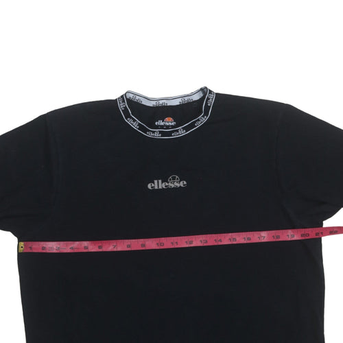 Ellesse Men's Black Short Sleeve Crew Neck Logo T-Shirt Size L