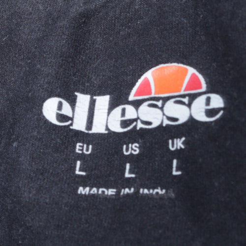 Ellesse Men's Black Short Sleeve Crew Neck Logo T-Shirt Size L