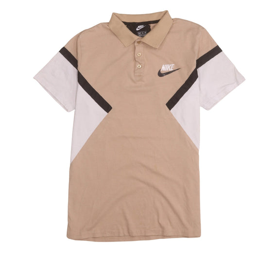 Nike Men's Beige Colourblock Polo Shirt XL